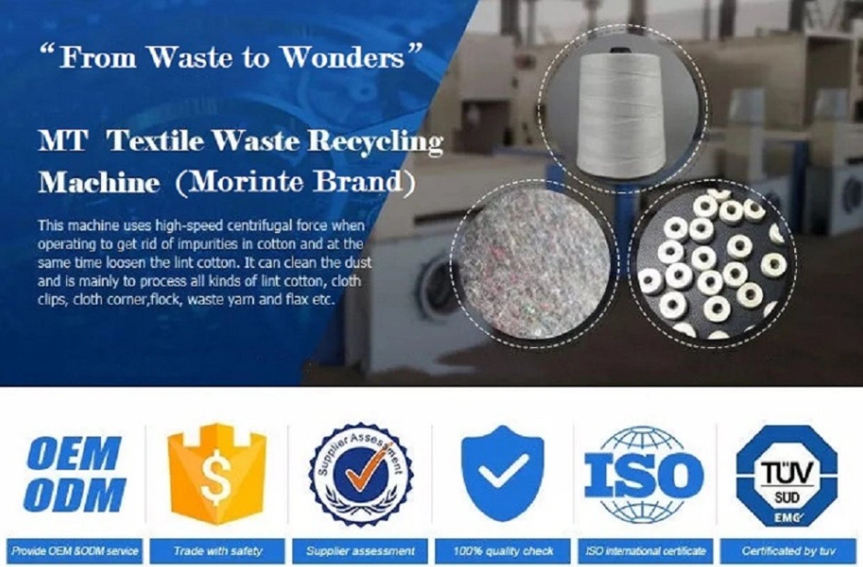 Textile yarn and fabric waste recycling machine